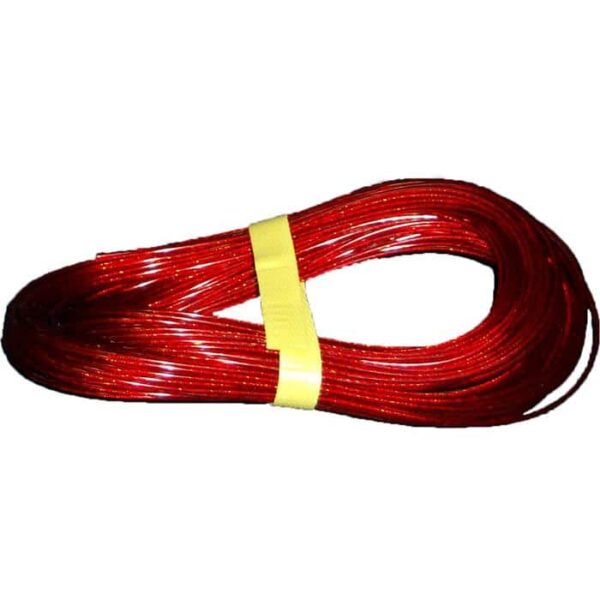 A 110 Winter Cover Cable, featuring shiny red wire coiled neatly and secured with a yellow strap against a white background.
