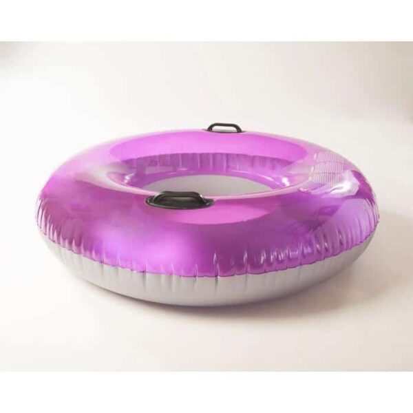 A 48 Suntanner Style Handle Ring in shiny purple and silver with two black handles is displayed on a plain white background.