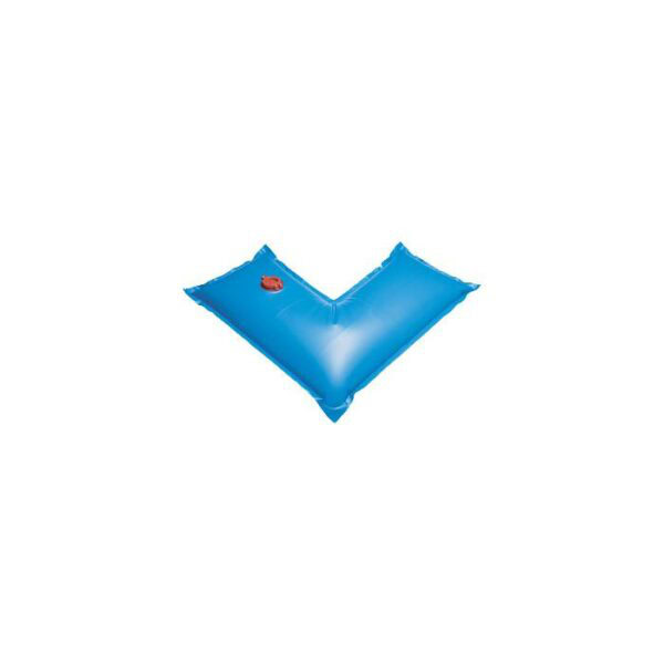 The CORNER WATER TUBE (2x2) 72/CS is a blue, V-shaped inflatable swim arm float featuring a red air valve on the left side, shown on a white background.