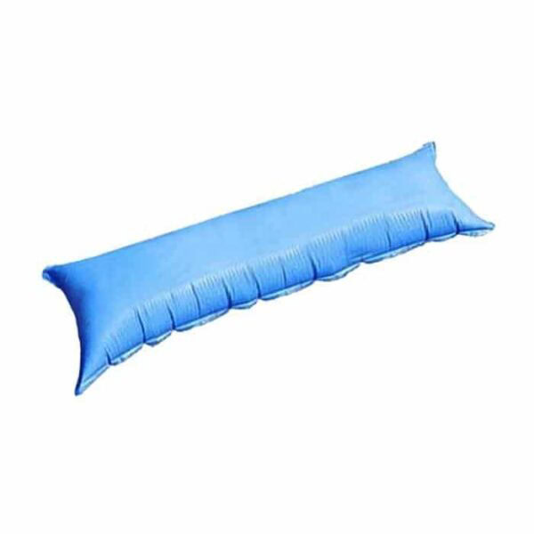 The Air Pillow - 4.5 x 15 is a rectangular blue inflatable pillow with a ribbed texture on one side, shown isolated on a white background.