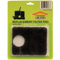 A packaged Cover Pump Repl Filter Pad featuring a round cut-out, labeled for model BS 36595, is displayed with a green background and visible product branding.