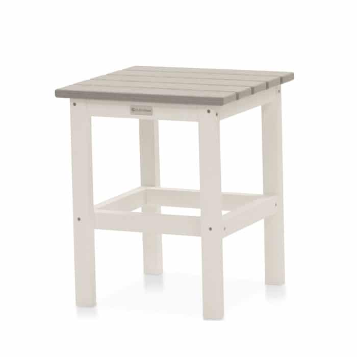 Square Side Table White and Drift Grey 15in.