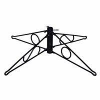 The Folding Christmas Tree Stand - Medium (21) features four angled metal legs and circular support loops to securely hold and stabilize your Christmas tree.