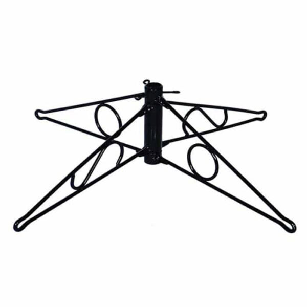 The Folding Christmas Tree Stand - Medium (21) features four angled metal legs and circular support loops to securely hold and stabilize your Christmas tree.