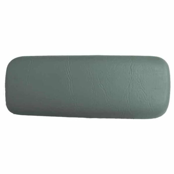 The PILLOW LOUNGE GRAY is a rectangular, flat cushion with slightly rounded corners and a smooth, textured gray-green surface.