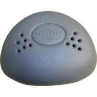 The Pillow-2003-04 Sweetwater-All is a gray, dome-shaped plastic item featuring small holes on both sides and Sweetwater embossed at the center.