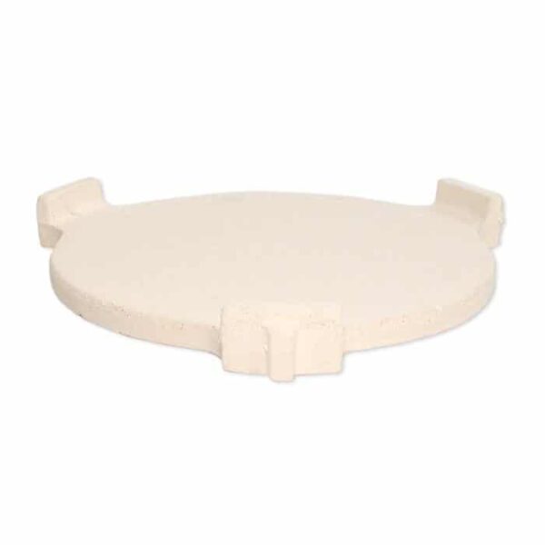 The ConvEGGtor for Medium Egg is a round, flat ceramic plate featuring three evenly spaced raised rectangular supports around its edge, shown against a white background.