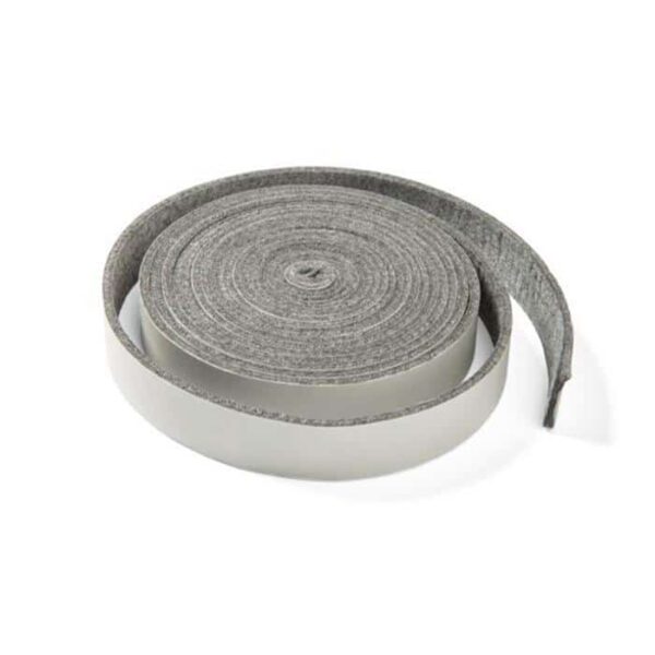 A partially unrolled Replacement Gasket for Med, Small, & Mini, gray in color with visible adhesive backing.