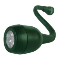 The Big Green Egg Magnetic Flex LED Lights feature a green, flexible gooseneck design with a round head and three visible LEDs for directional lighting in a modern, compact style.