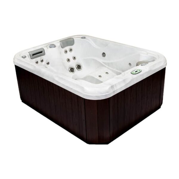 The 533DL hot tub features a Silver Marble shell, Grey cabinet, multiple jets, molded seating, and control buttons on the edge.