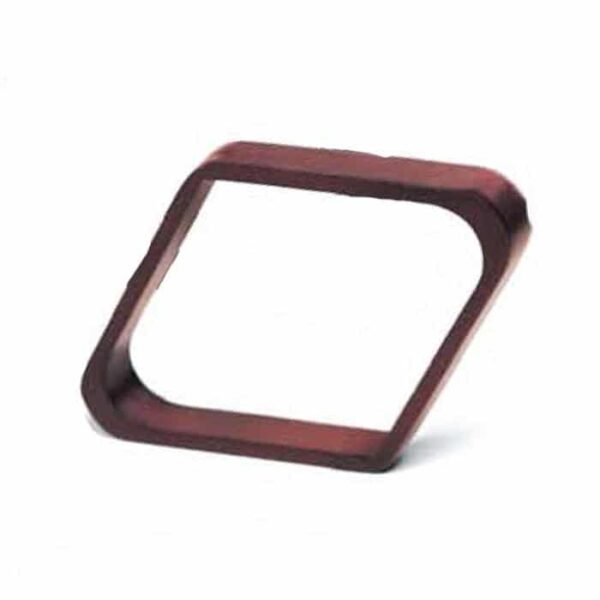 The 9 Ball Rack-Mahogany, featuring a wooden, diamond-shaped frame with rounded edges, is shown upright against a white background.