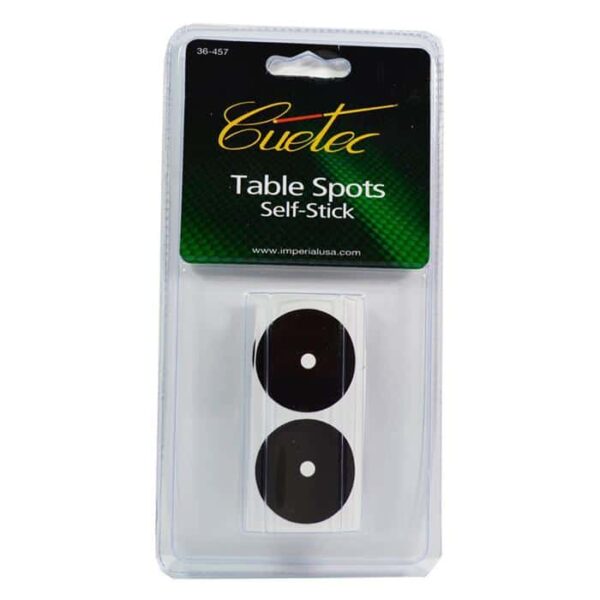 A set of six Cuetech Table Spots for marking positions on a billiards or pool table.