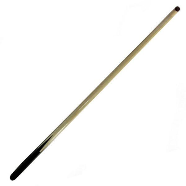 The Cue Premier Fiberglass 1pc57in pool cue features a light wood body, dark tip, and black handle, shown diagonally on a white background.