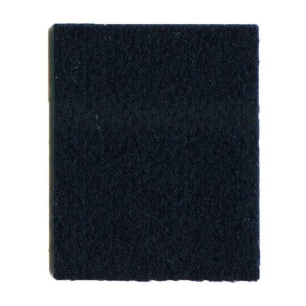 A rectangular piece of navy blue billiard cloth for an 8 table, featuring Teflon treatment and clean edges, is displayed against a white background. The fabric has a soft, smooth texture.
