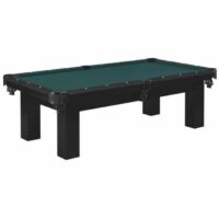 The 8 Colt (Onyx) Billiard Package features a black pool table with a green felt top, six pockets, and sturdy rectangular legs, displayed against a plain white background.