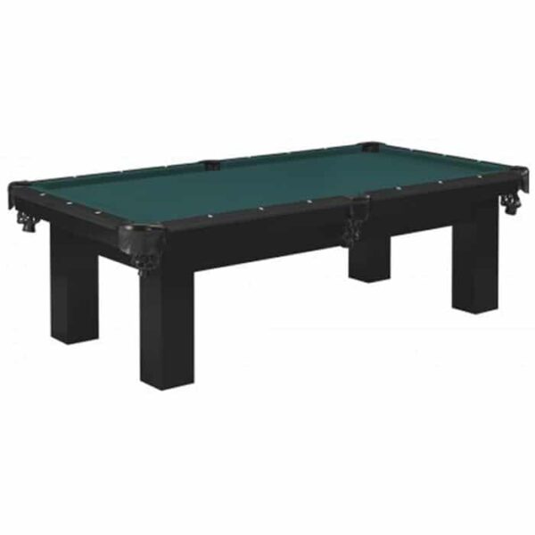 The 8 Colt (Onyx) Billiard Package features a black pool table with a green felt top, six pockets, and sturdy rectangular legs, displayed against a plain white background.
