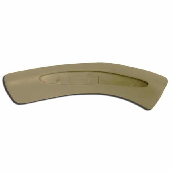 A beige PILLOW WRAP-AROUND 2001+ featuring a curved plastic design with smooth edges and a recessed center, likely used as a car interior trim piece or handle.