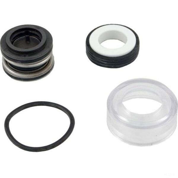 The SEAL ASSEMBLY POWER-FLO LX/II includes four mechanical seals and rings, featuring black rubber, metal parts, and a clear plastic ring, all displayed on a white background.