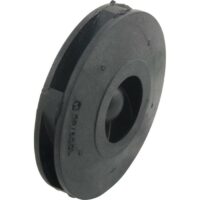 The IMPELLER 1HP POWER-FLO/LX is a round, black plastic spool with a central hole and groove for holding line, shown at an angle against a plain white background.