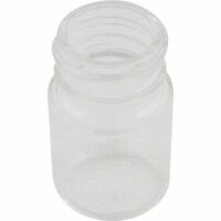 A clear, empty Sight Glass for Hayward Filters (SPX0710MA) with a wide opening and screw-top threads, shown from a slightly elevated angle.