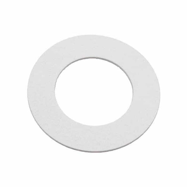 A flat, white, circular Kreepy Krauly Eyeball Diverter Ring with a large central hole, displayed on a plain white background.