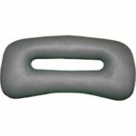 The Artesian - Flow Thru Waterfall pillow is a contoured gray neck support with a rectangular central cutout, ergonomically designed for comfort.