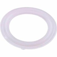 The Gasket, Euro Jet, Wall Fitting is a translucent, circular silicone ring with a smooth texture, typically used as a gasket or seal.