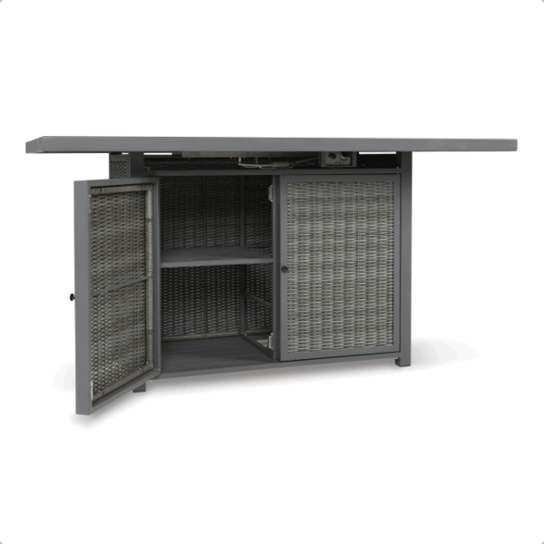 The Palazzo Hill Bar Set 7-piece features a spacious bar table and six matching stools, perfect for outdoor entertaining. The set showcases sleek lines and durable materials, combining style and functionality for your patio or backyard gatherings.