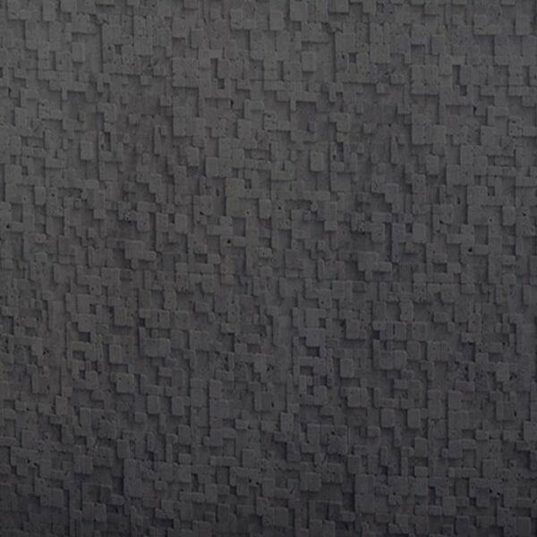 The 33 x 52 Blackrock Pool Package features a dark gray wall with a textured, three-dimensional geometric pattern of small rectangular and square blocks for added depth and shadow.