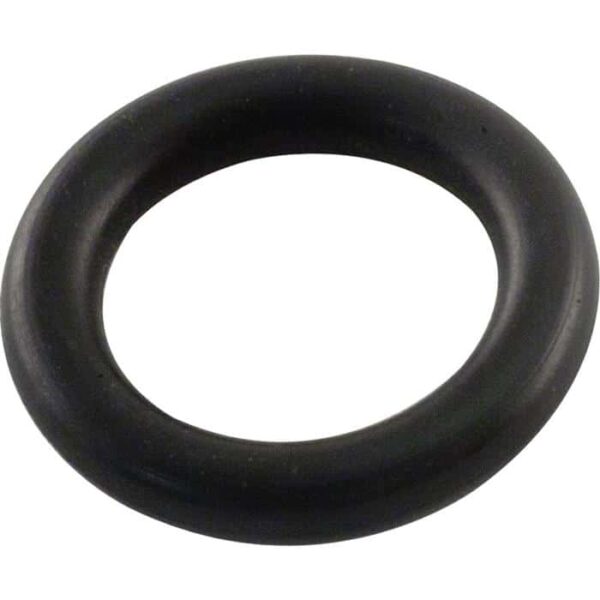 A close-up of the O-Ring for Drain Plug, Waterway (805-0207), a black rubber gasket, displayed against a white background.