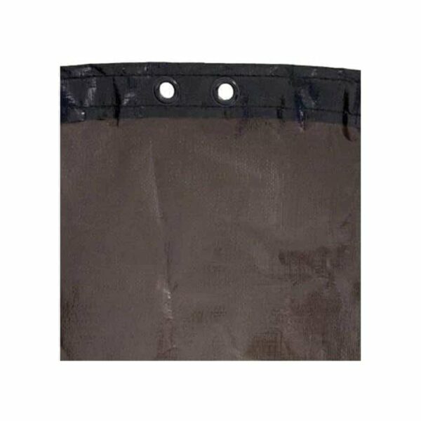 Close-up of the Winter Cover 30 Round - Ultra-Premium, showing its brown tarp material with a reinforced black edge and three metal grommets along the top for secure fastening.