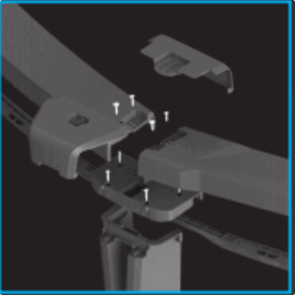 A 3D rendering of the 15 x 54 Mystic Pool Package displays frame components being assembled, with screws highlighting connection points, all set against a black background.